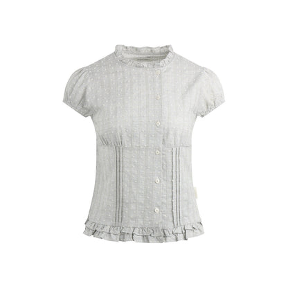 NAPSNAPS_Ruffle_Trim_Cinched_Waist_Puff_Sleeve_Women&