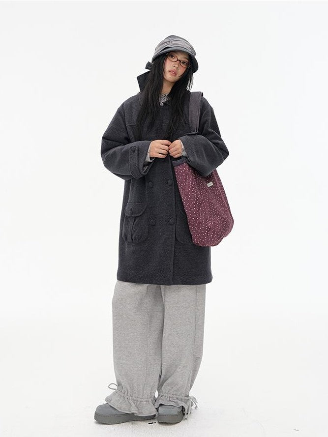 NAPSNAPS Scalloped Hem Knit Drawstring Waist Women&