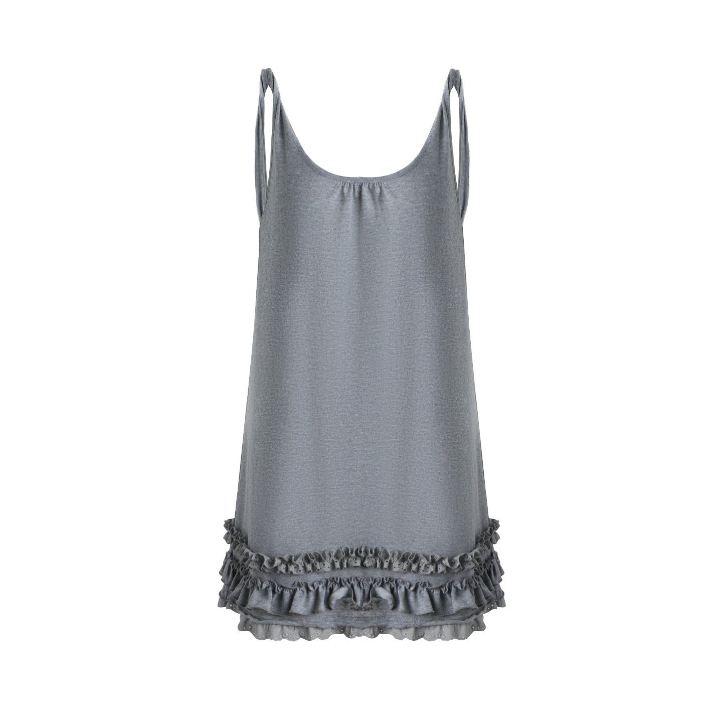 NAPSNAPS_Sheer_Lettuce_Hem_H_Shape_Loose_Waist_Women&