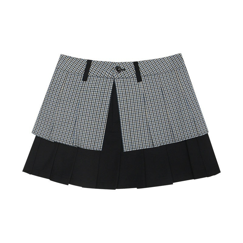 NAPSNAPS_Slanted_Placket_Checked_Splice_Tie_Women&