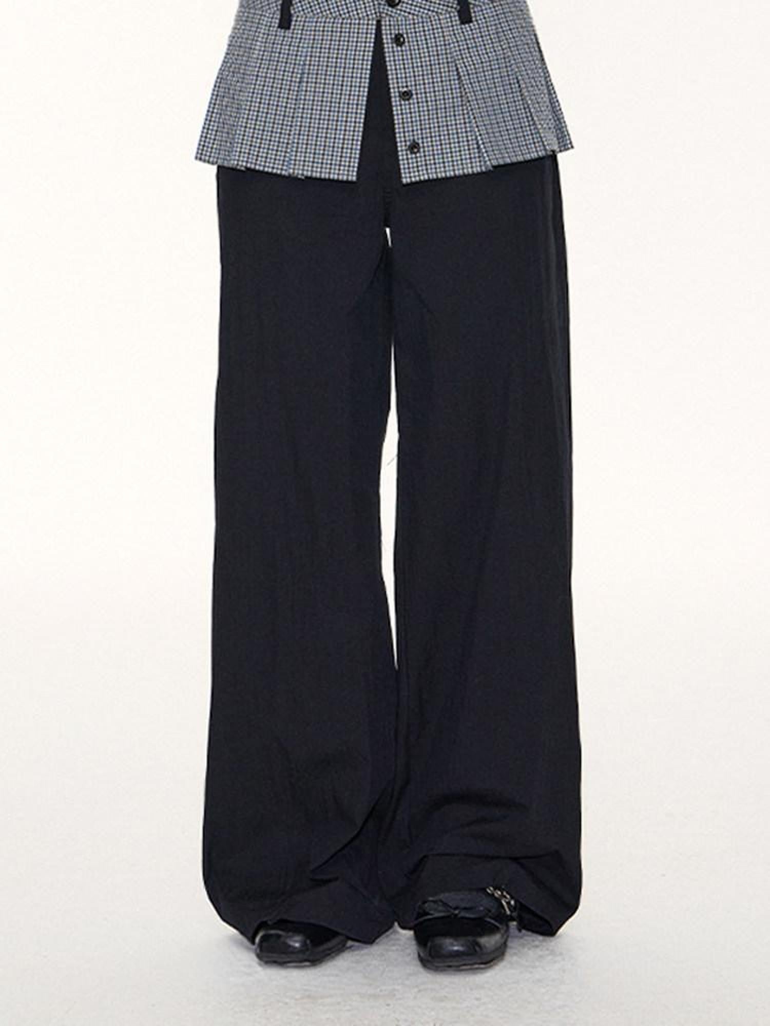 NAPSNAPS Slanted Placket Checked Splice Tie Women&
