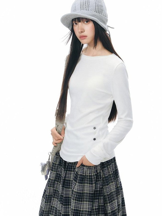 NAPSNAPS Slim Fit Decorative Button Layered Knitted Women&