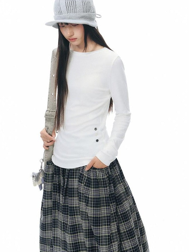 NAPSNAPS Slim Fit Decorative Button Layered Knitted Women&
