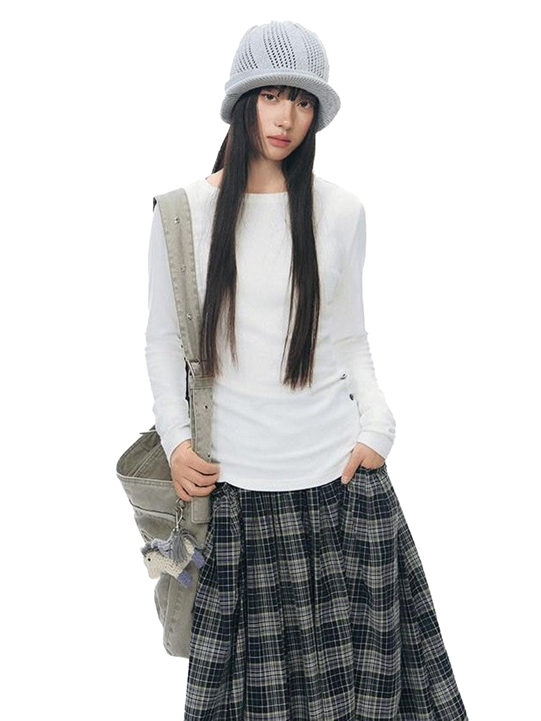 NAPSNAPS Slim Fit Decorative Button Layered Knitted Women&