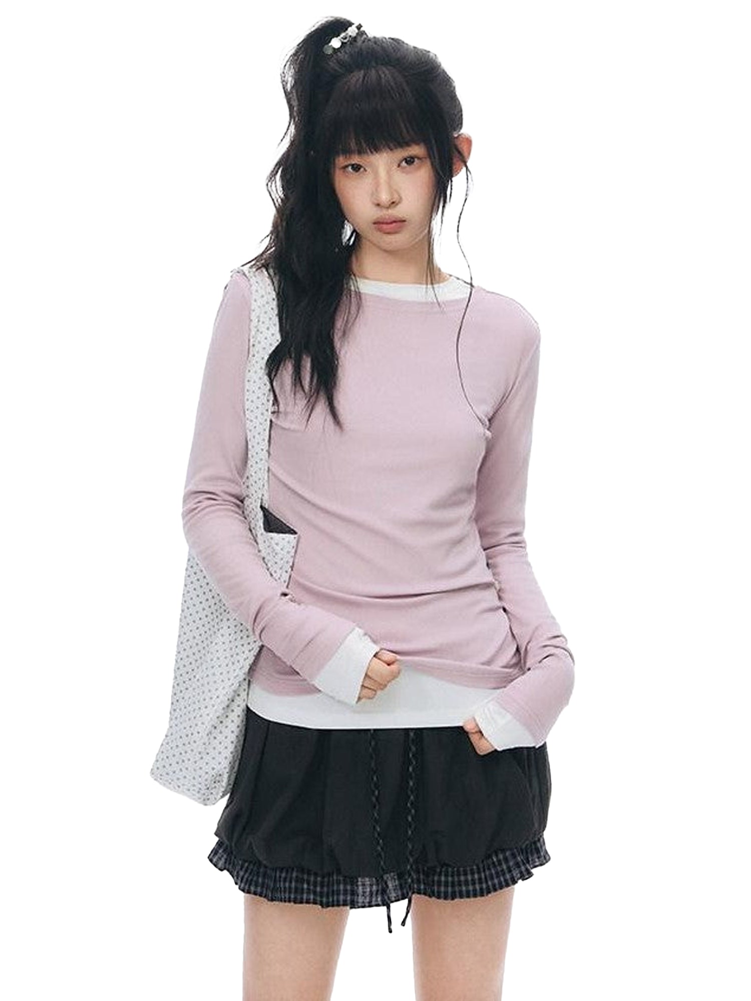 NAPSNAPS Slim Fit Decorative Button Layered Knitted Women&