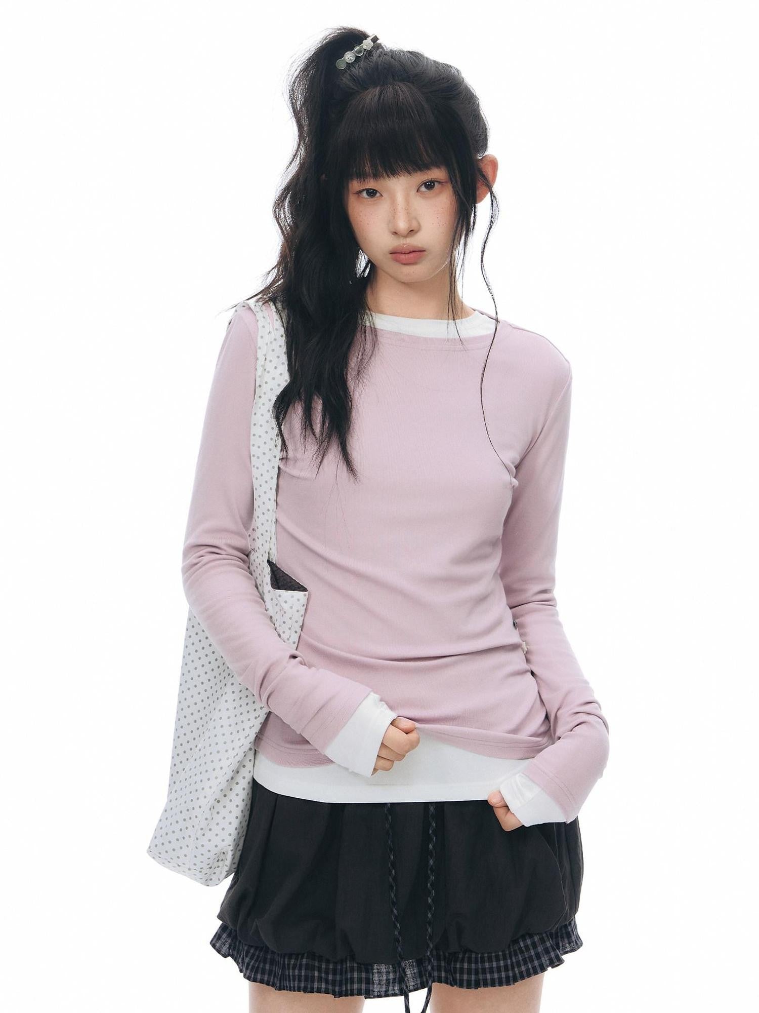 NAPSNAPS Slim Fit Decorative Button Layered Knitted Women&