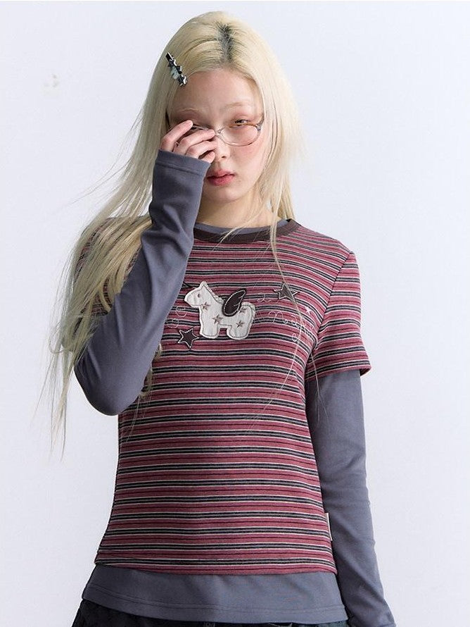 NAPSNAPS Slim Fit Decorative Button Layered Knitted Women&