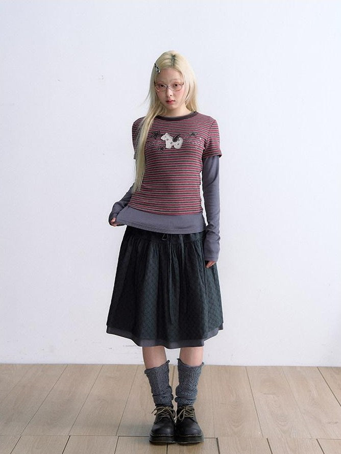 NAPSNAPS Slim Fit Decorative Button Layered Knitted Women&
