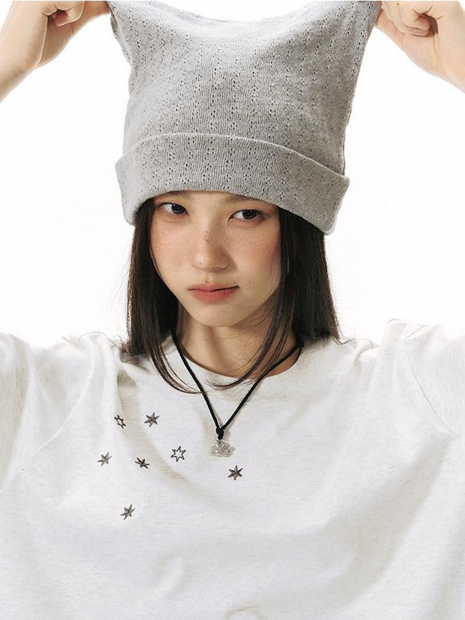 NAPSNAPS Snail Embroidered Oversized Round Neck Women&