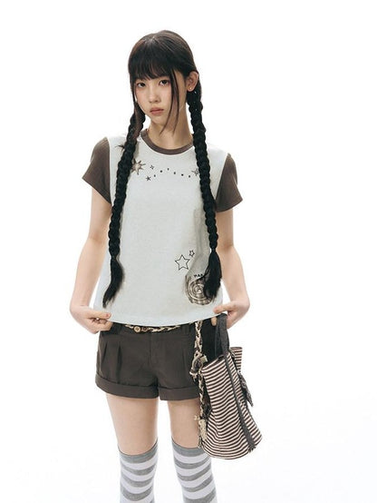 NAPSNAPS Snail Patch Contrast Embroidery Women&