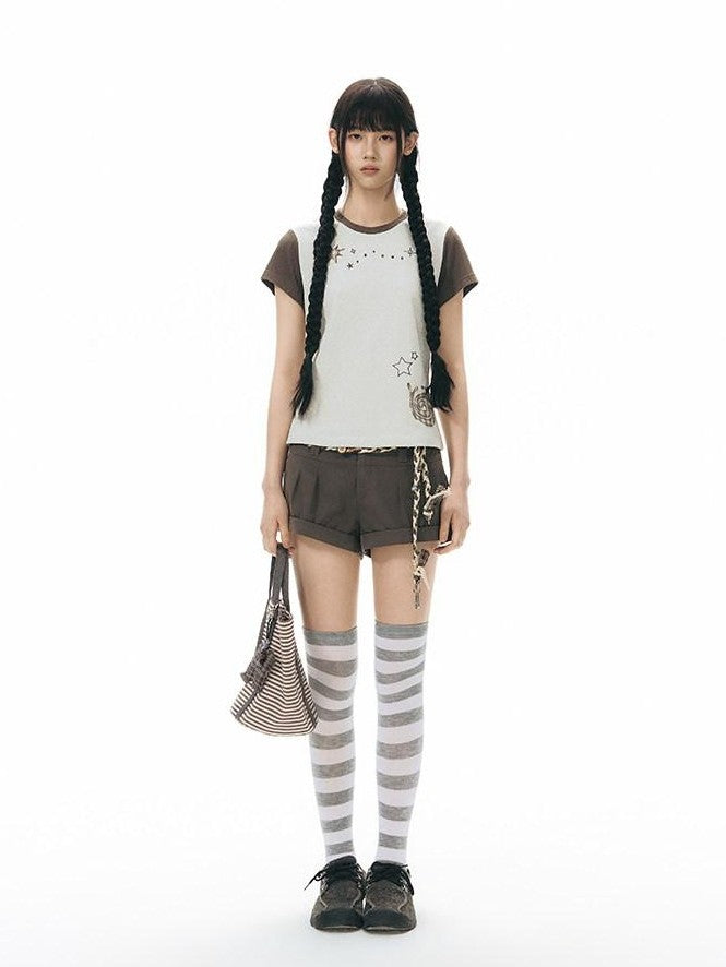 NAPSNAPS Snail Patch Contrast Embroidery Women&