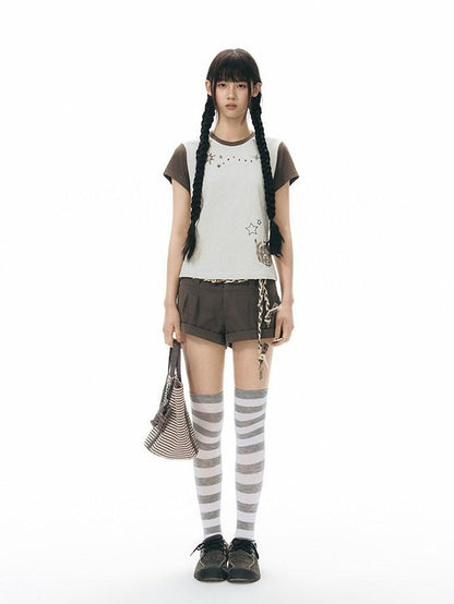NAPSNAPS Snail Patch Contrast Embroidery Women&