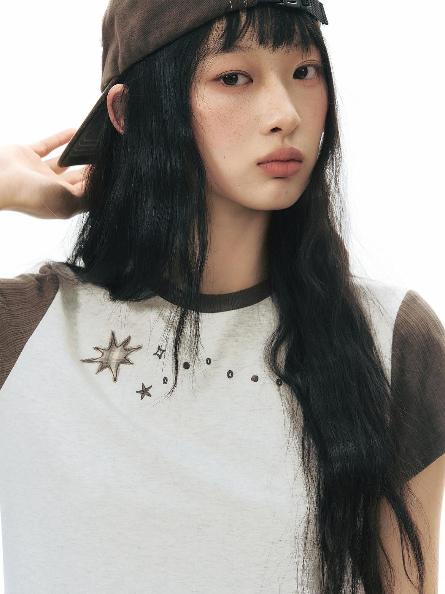 NAPSNAPS Snail Patch Contrast Embroidery Women&