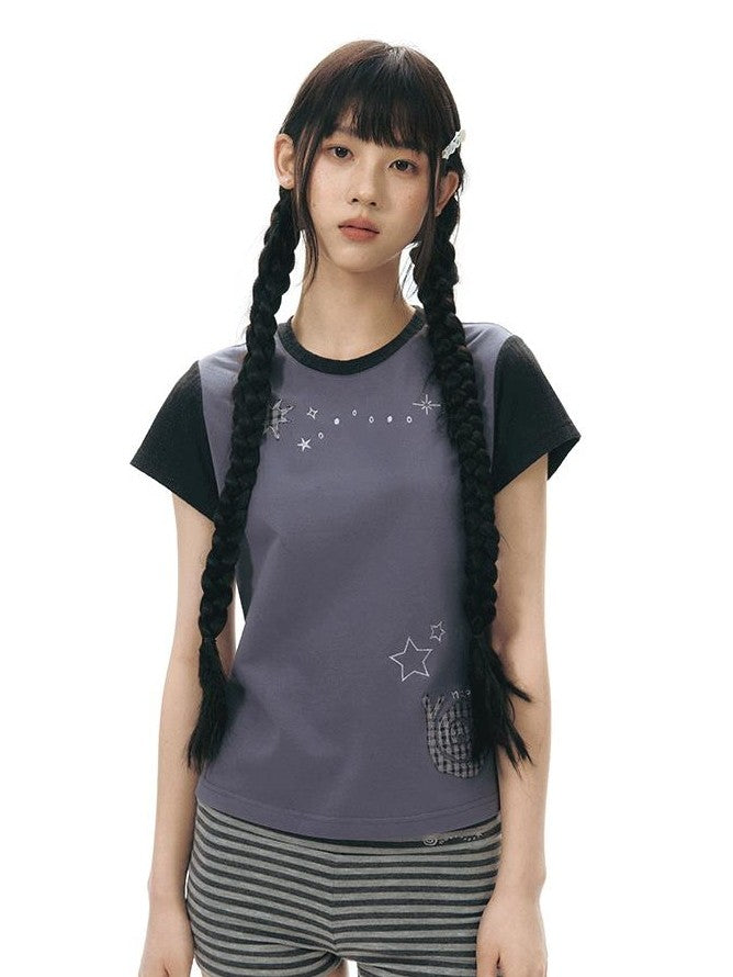 NAPSNAPS Snail Patch Contrast Embroidery Women&