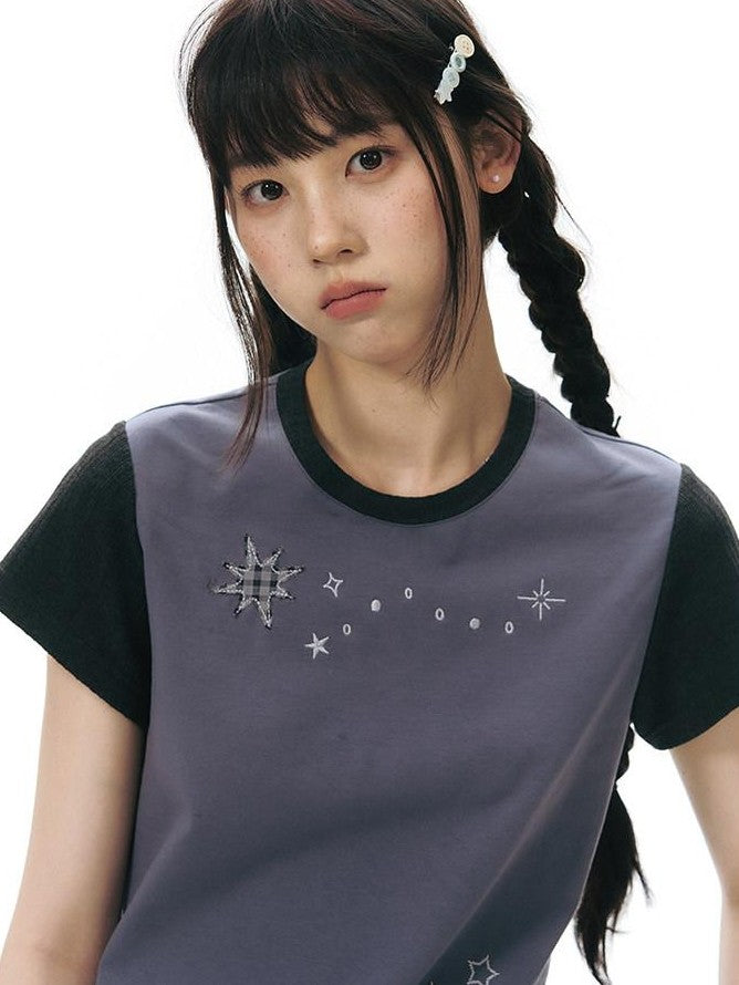 NAPSNAPS Snail Patch Contrast Embroidery Women&