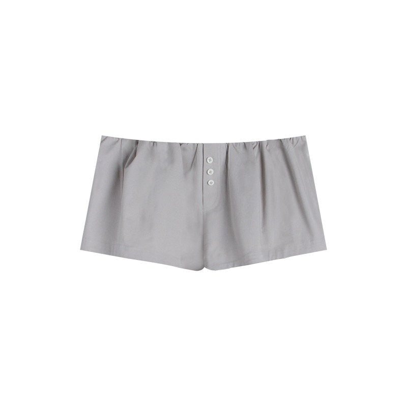 NAPSNAPS_Solid_Button_Tulip_Elastic_Waist_Women&