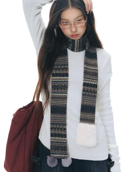 NAPSNAPS Solid Fine Knit High Neck Slim Fit Women&