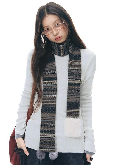 NAPSNAPS Solid Fine Knit High Neck Slim Fit Women&