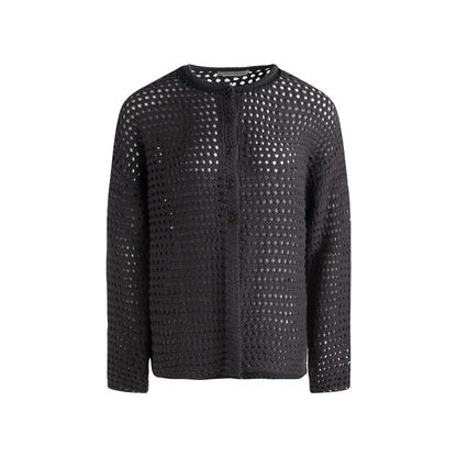 NAPSNAPS_Solid_Girlish_Openwork_Knit_Crewneck_Buttoned_Women&