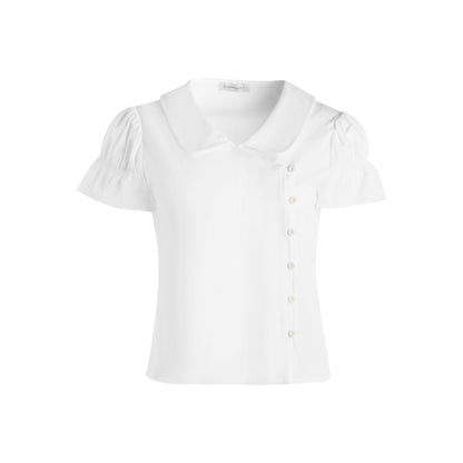 NAPSNAPS_Solid_Puff_Sleeve_Doll_Collar_Diagonal_Placket_Women&