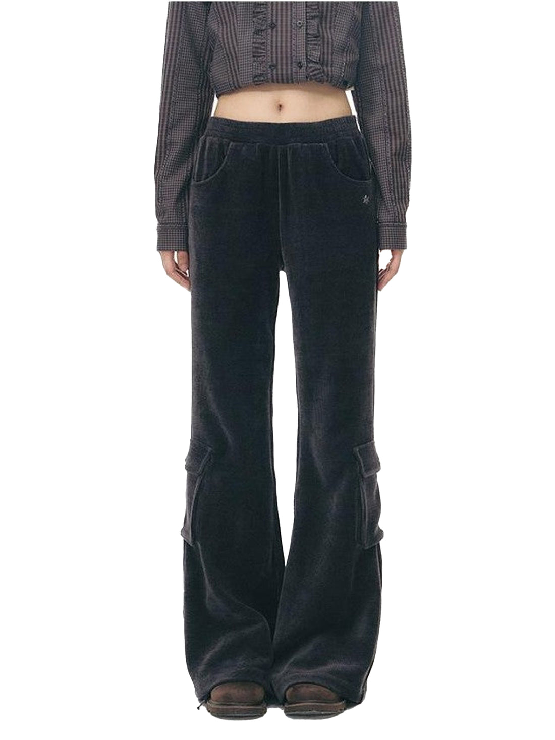 NAPSNAPS Solid Slim High Waist Pockets Metal Women&