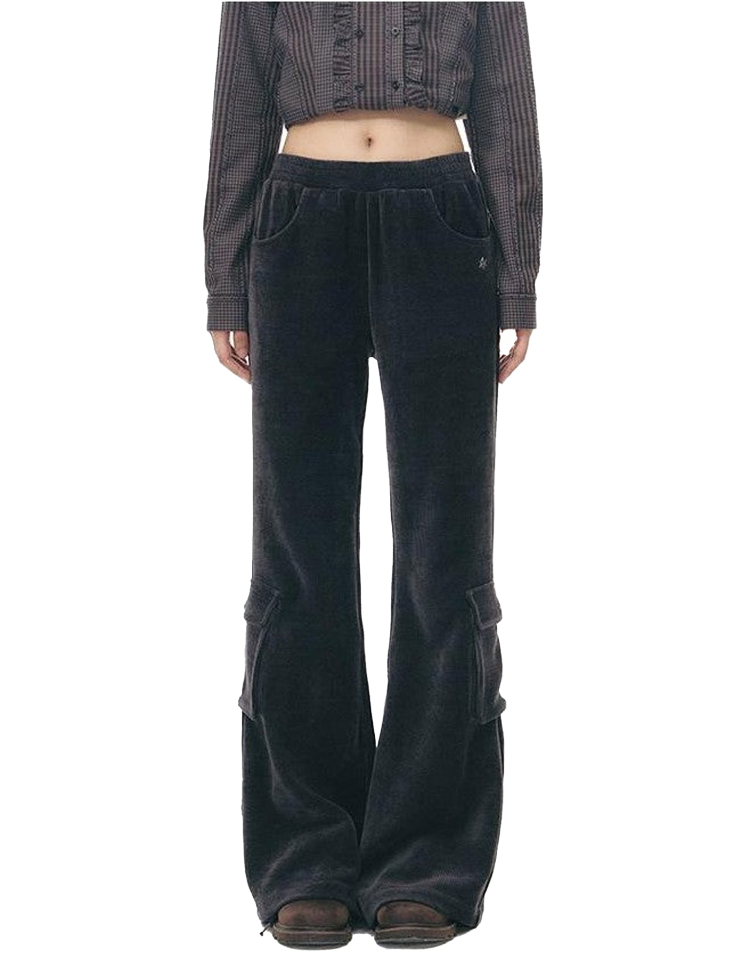 NAPSNAPS Solid Slim High Waist Pockets Metal Women&