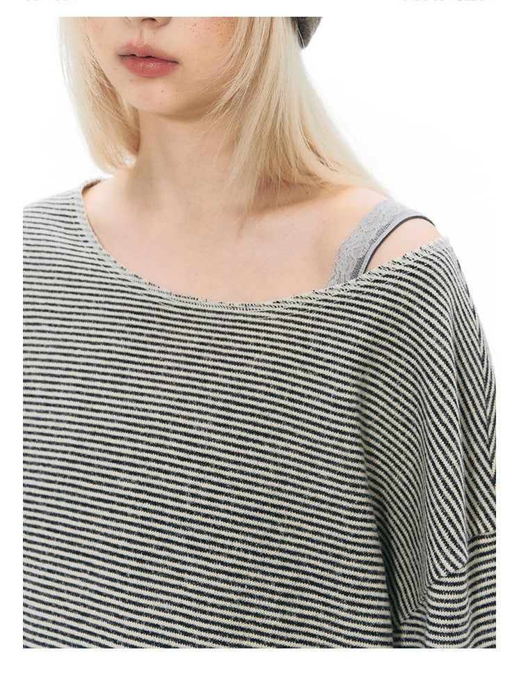 NAPSNAPS Split Cuff Drop Shoulder Knit Women&