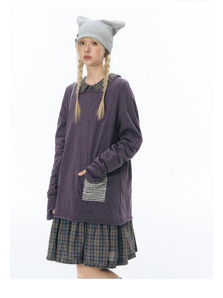 NAPSNAPS Split Cuff Drop Shoulder Knit Women&