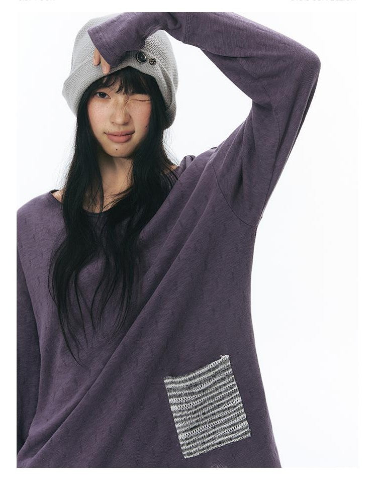 NAPSNAPS Split Cuff Drop Shoulder Knit Women&