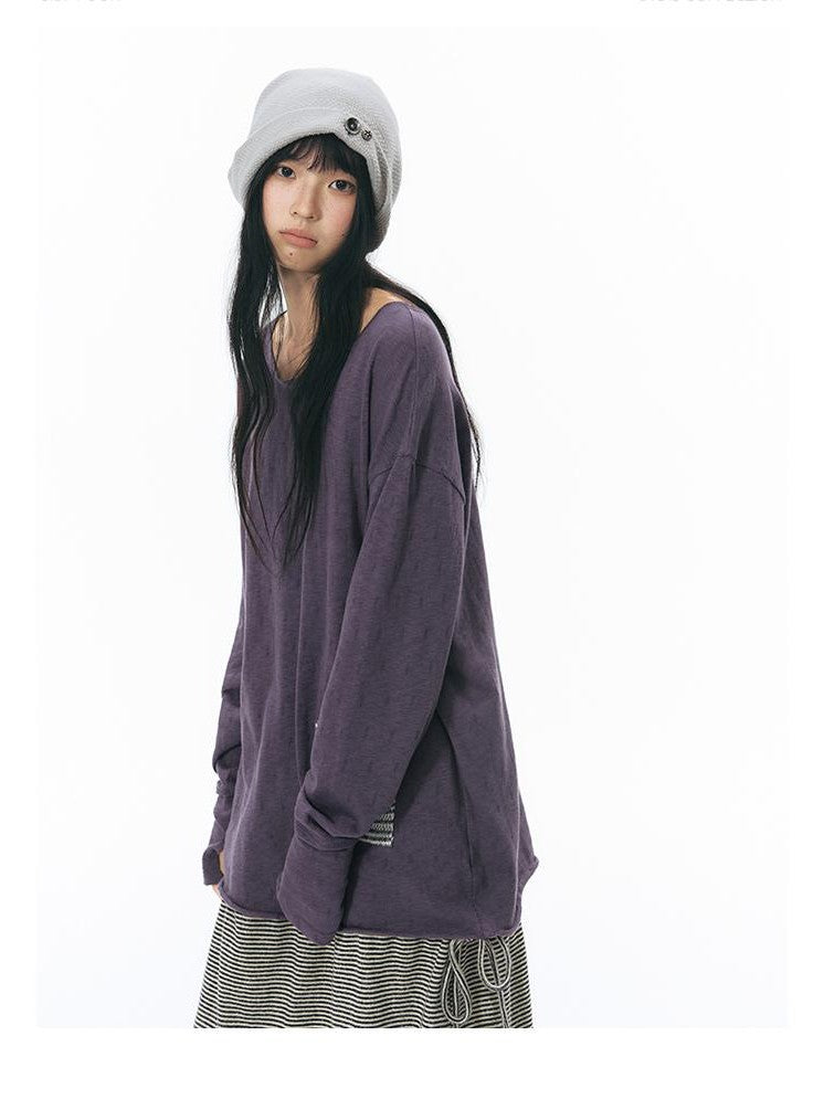 NAPSNAPS Split Cuff Drop Shoulder Knit Women&