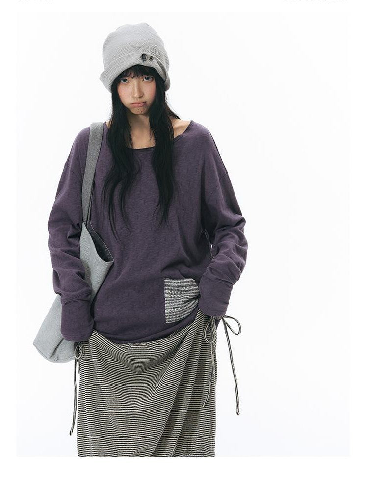 NAPSNAPS Split Cuff Drop Shoulder Knit Women&