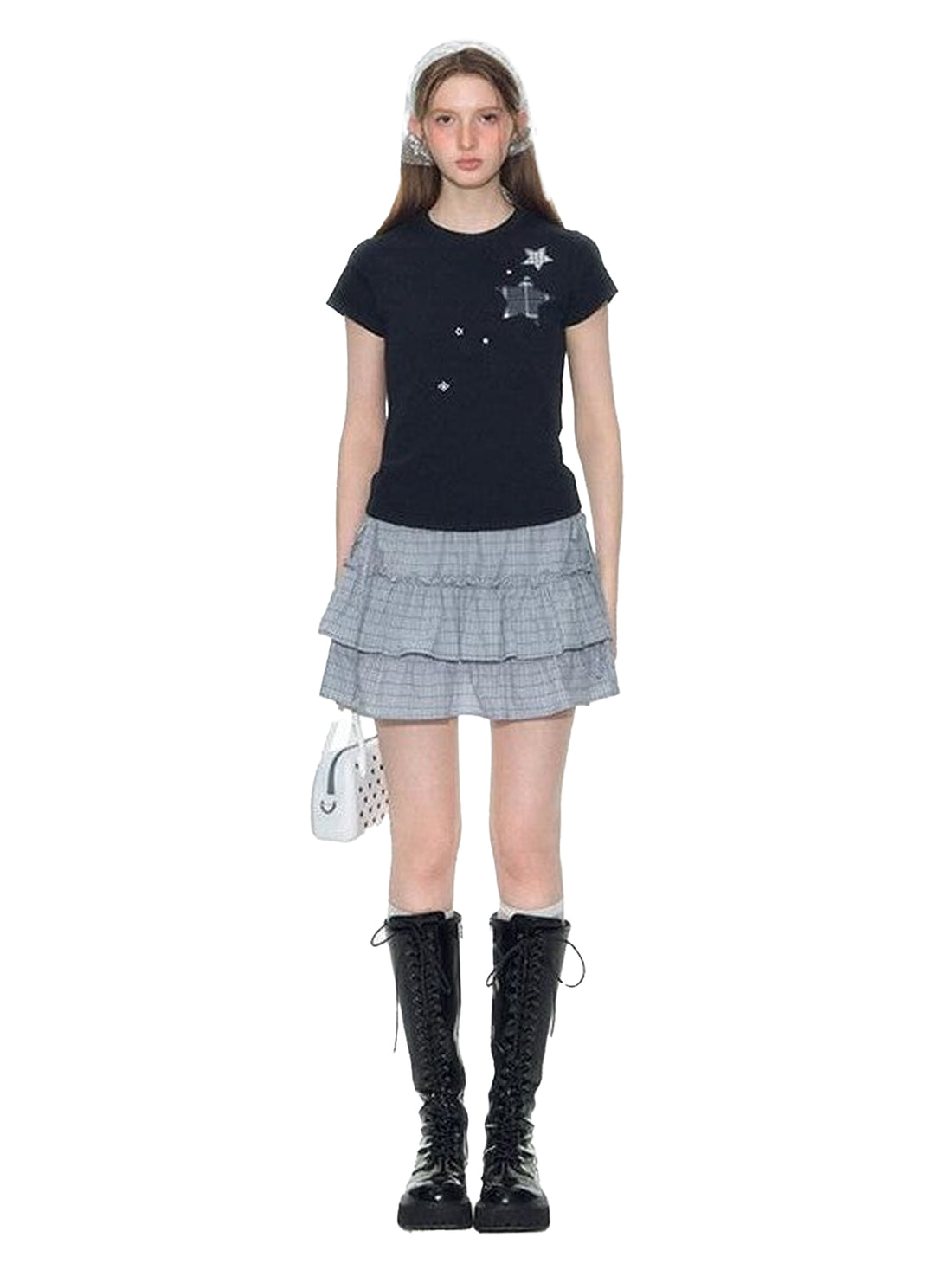 NAPSNAPS Star Applique Embroidered Slim Fit Women&