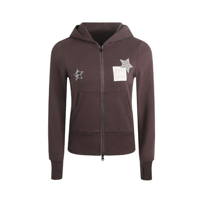 NAPSNAPS_Star_Applique_Embroidered_Zip_Up_Hooded_Slim_Fit_Women&