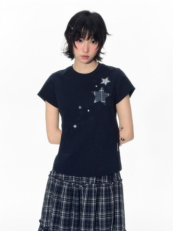 NAPSNAPS Star Applique Embroidery Women&
