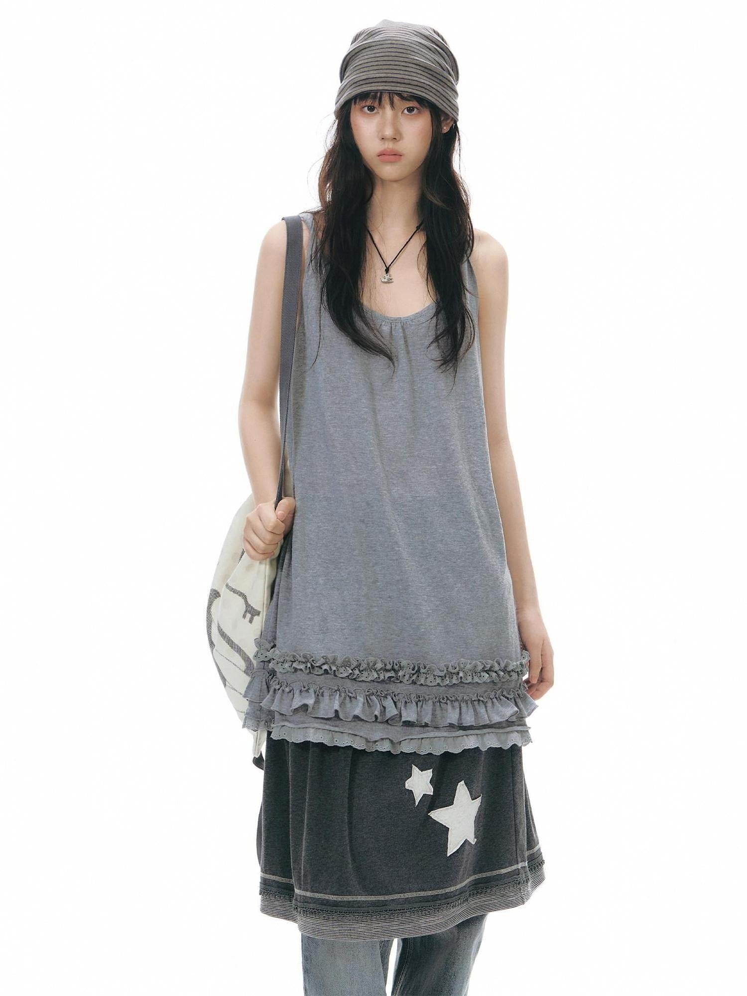 NAPSNAPS Star Applique Knitted Patchwork Women&