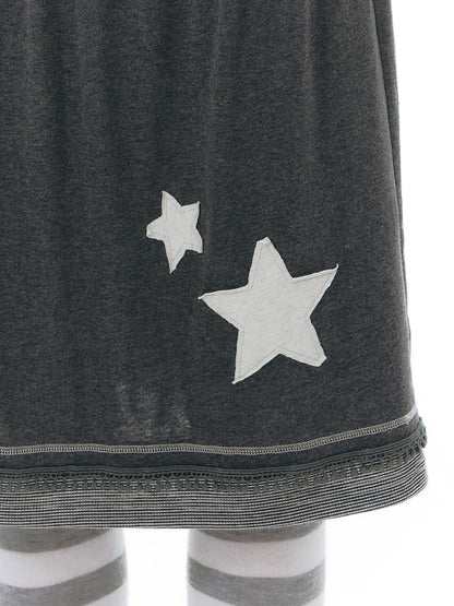NAPSNAPS Star Applique Knitted Patchwork Women&
