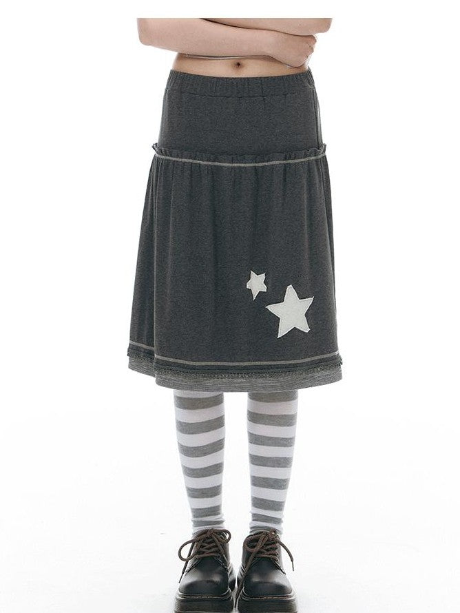 NAPSNAPS Star Applique Knitted Patchwork Women&
