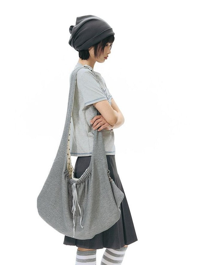 NAPSNAPS Star Grey Plaid Reversible Button Dumpling Women&