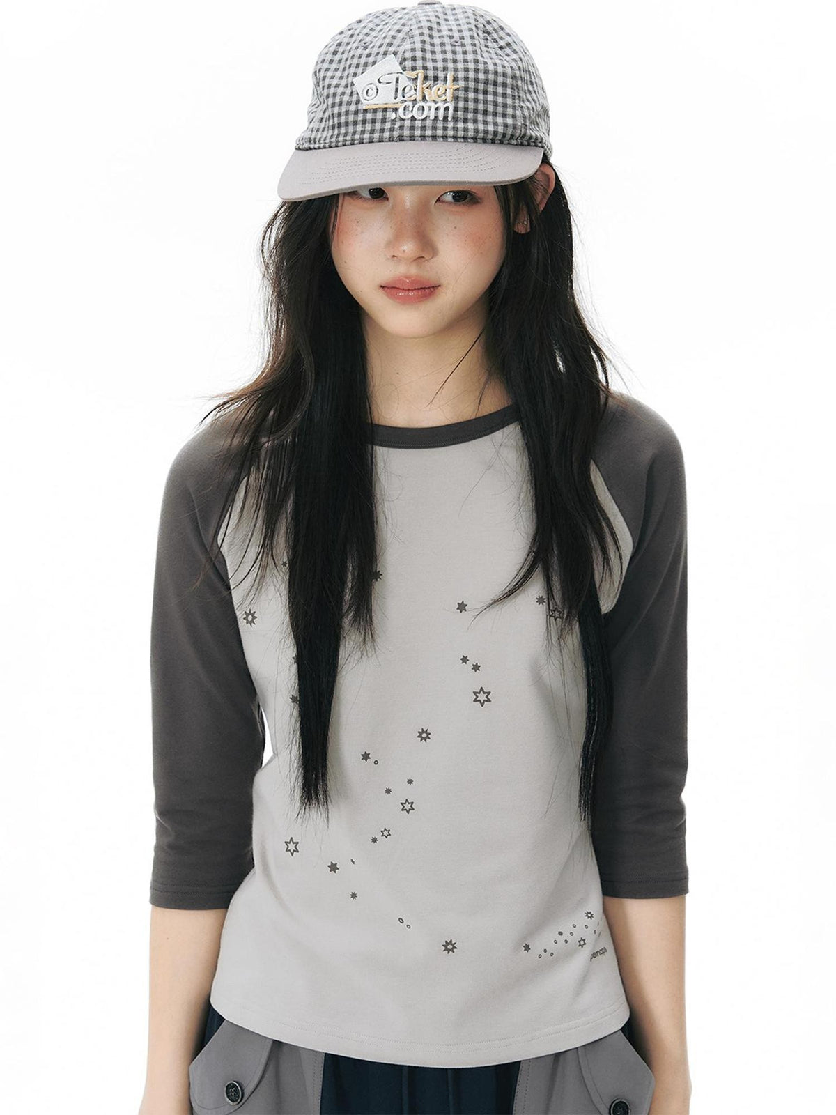 NAPSNAPS Star Print Colorblock Raglan Women&