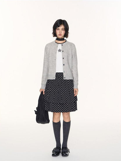 NAPSNAPS Star Print Contrast Collar Crop Women&