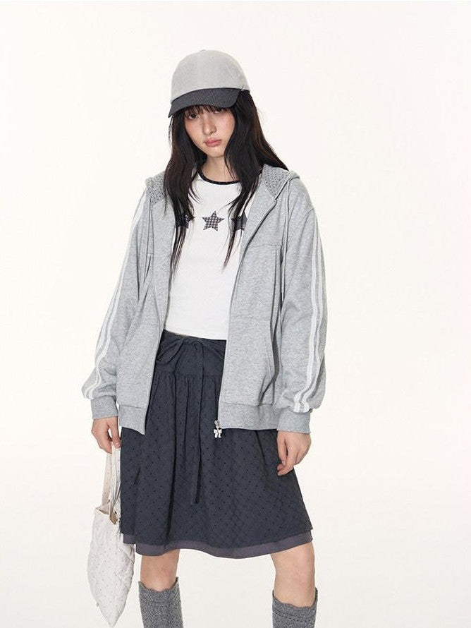 NAPSNAPS Star Print Contrast Collar Crop Women&