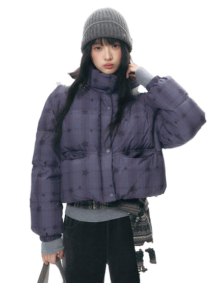 NAPSNAPS Star Print Detachable Hood Women&