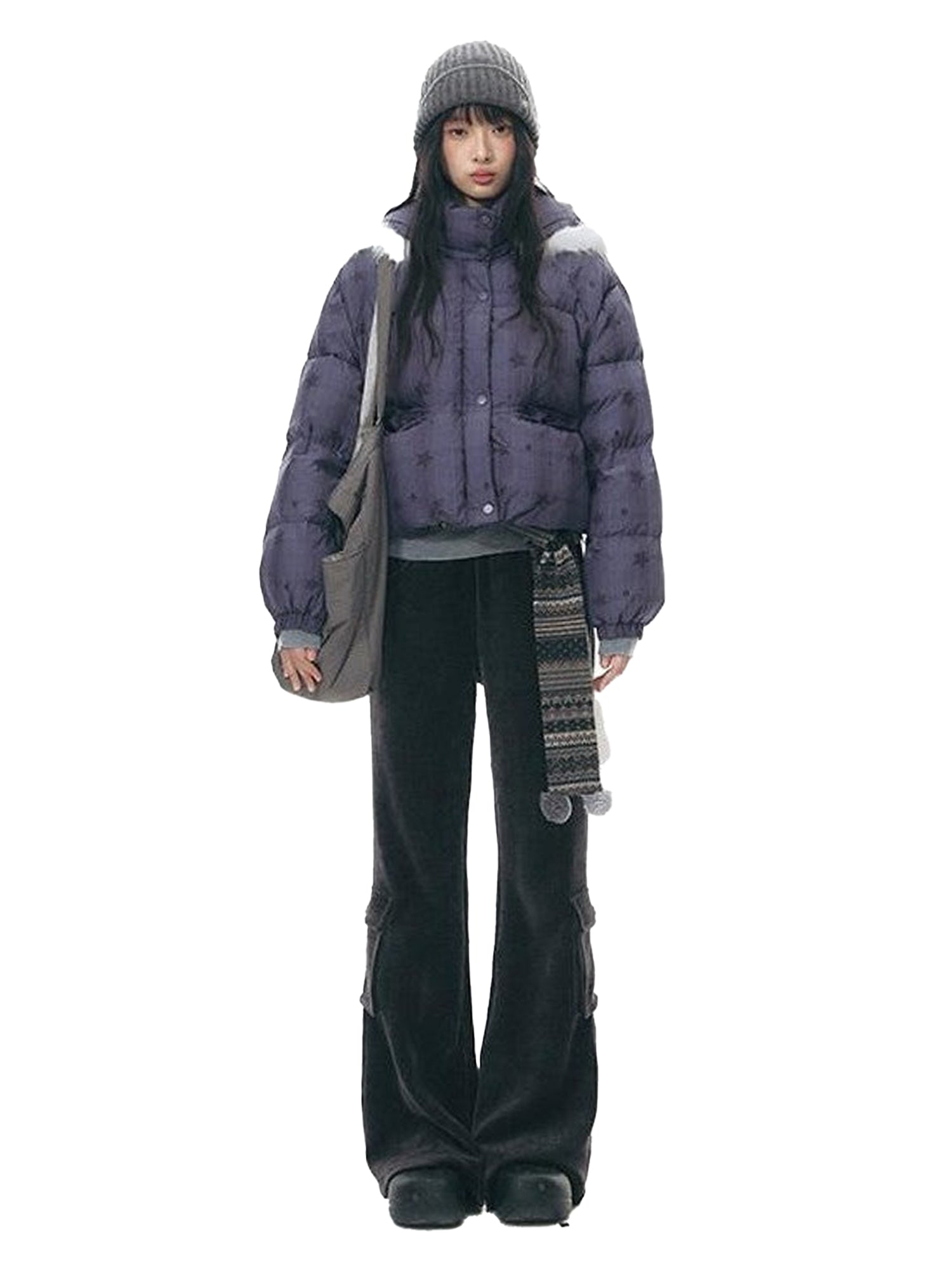 NAPSNAPS Star Print Detachable Hood Women&