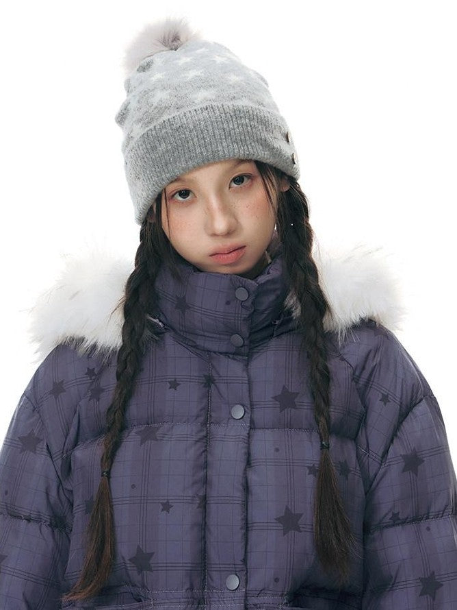 NAPSNAPS Star Print Detachable Hood Women&