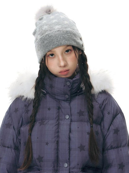 NAPSNAPS Star Print Detachable Hood Women&