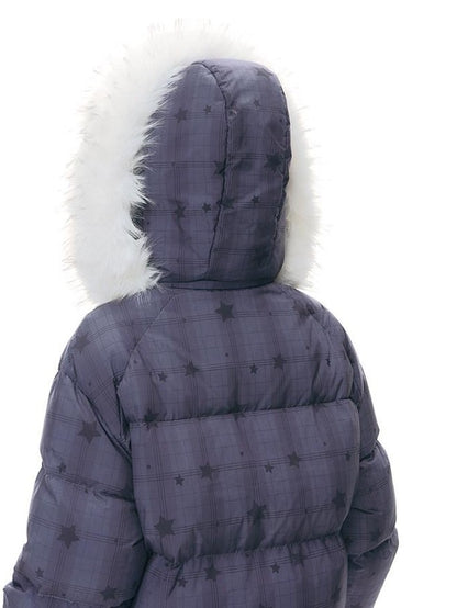 NAPSNAPS Star Print Detachable Hood Women&