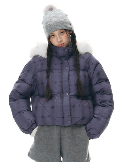 NAPSNAPS Star Print Detachable Hood Women&