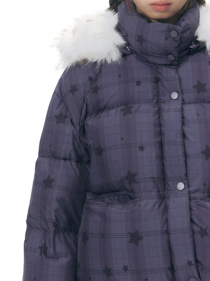 NAPSNAPS Star Print Detachable Hood Women&