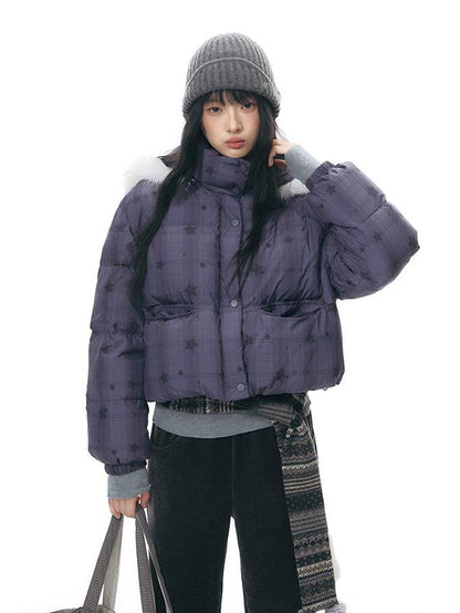 NAPSNAPS Star Print Detachable Hood Women&