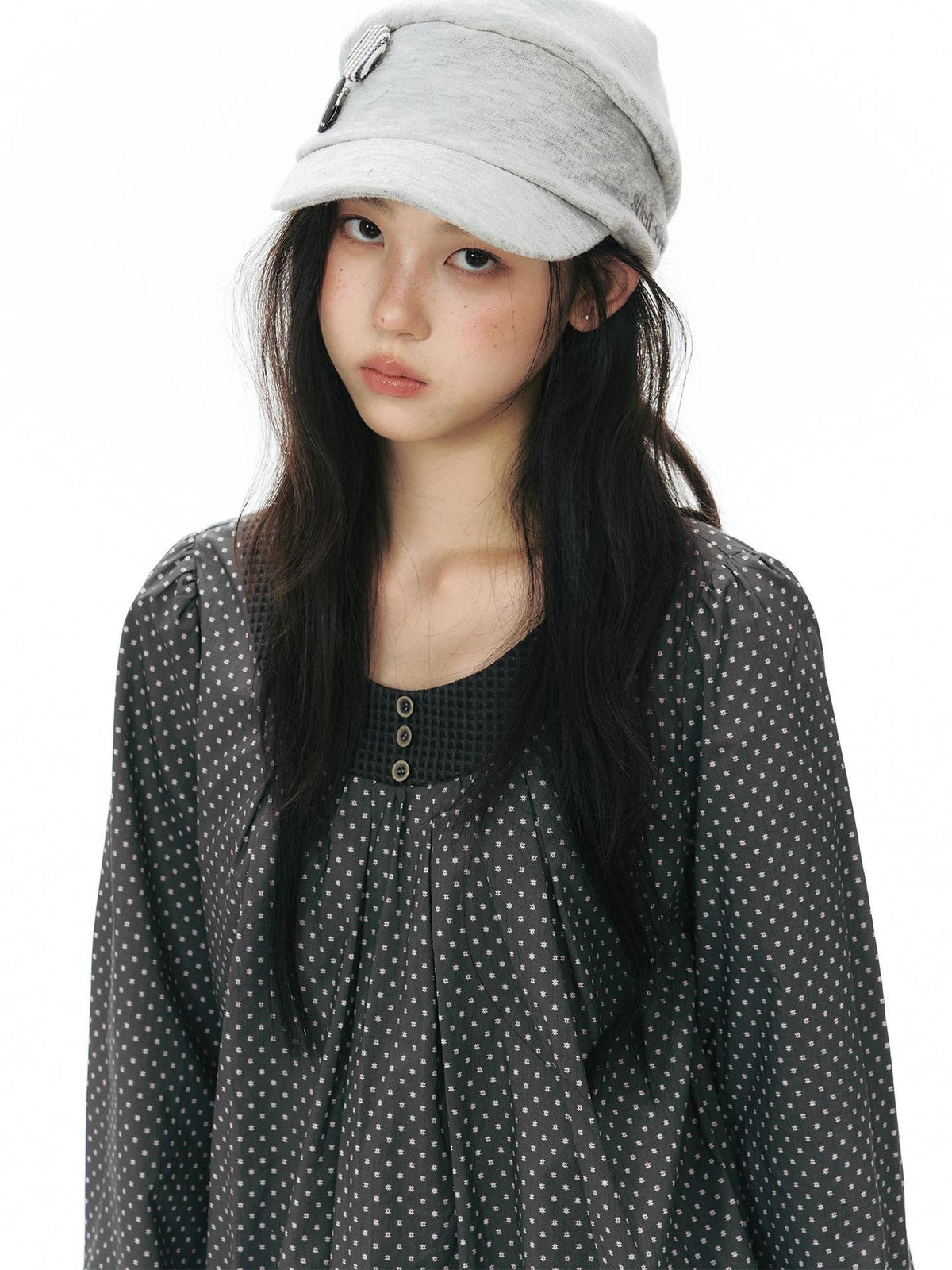 NAPSNAPS Star Print Patchwork Doll Shirtdress Women&